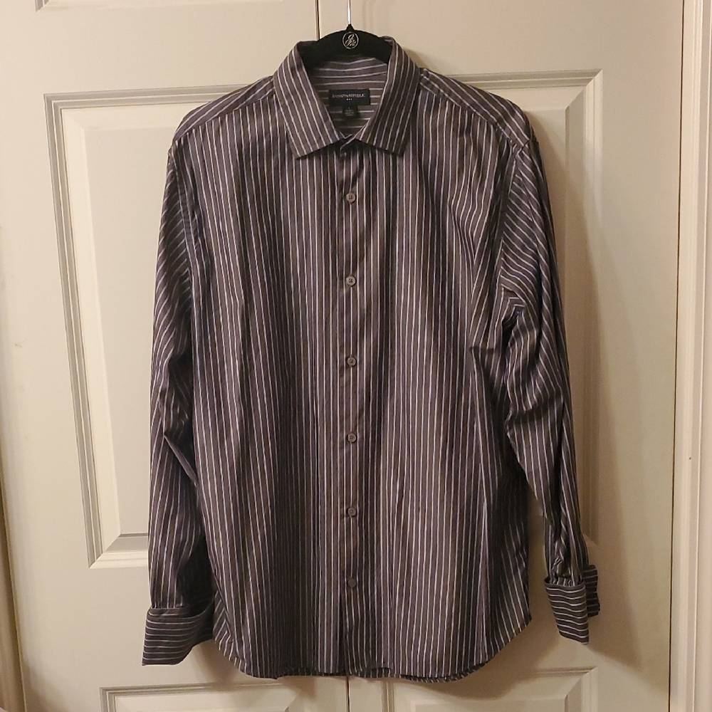 Banana Republic Purple Striped Casual Shirt